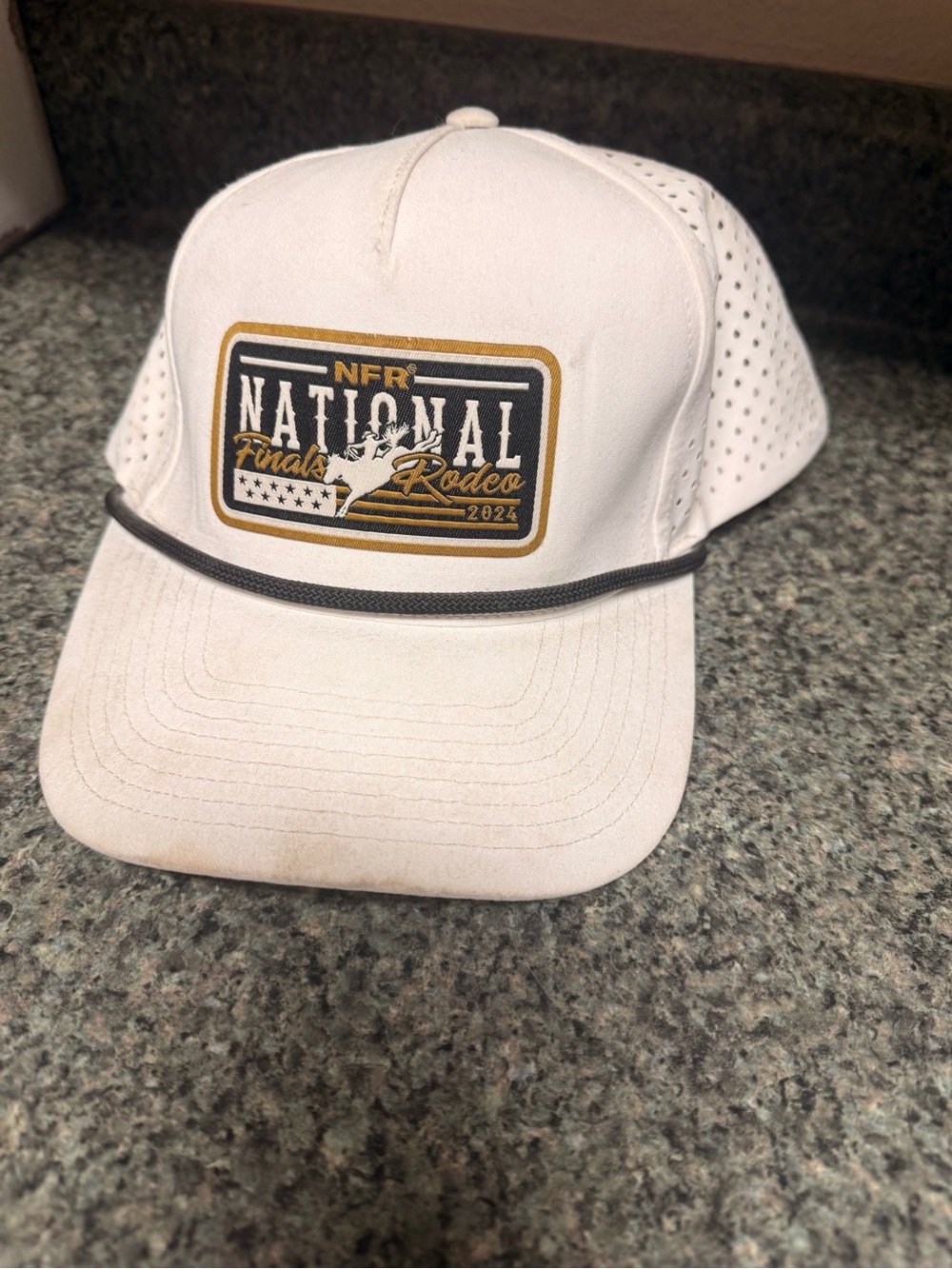 NFR National Finals Rodeo 2024 White Rope-Trim Trucker Hat